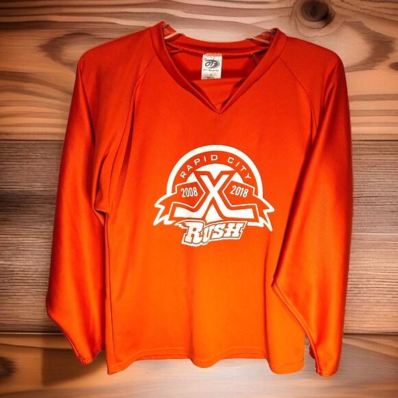 Rapid City RUSH Minor Hockey,2018 10th season Orange Special Jersey #7  Youth S - Picture 1 of 4